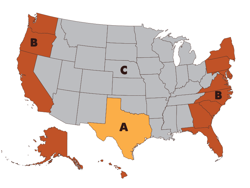 Meyer's Sausage Shipping Map
